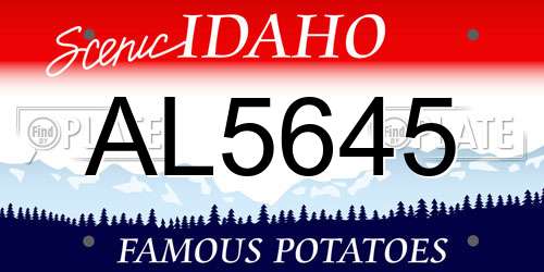 AL5645 Idaho License Plate