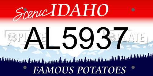AL5937 Idaho License Plate