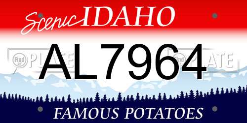 AL7964 Idaho License Plate