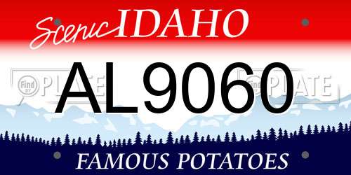 AL9060 Idaho License Plate