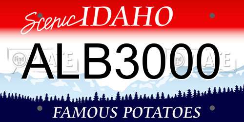 ALB3000 Idaho License Plate