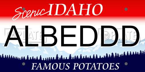 ALBEDDD Idaho License Plate