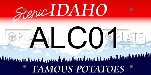 ALC01 Idaho License Plate