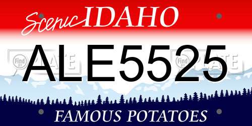 ALE5525 Idaho License Plate