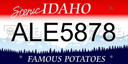 ALE5878 Idaho License Plate