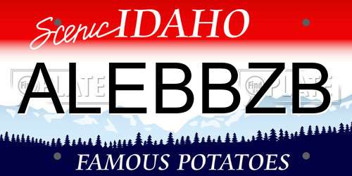 ALEBBZB Idaho License Plate