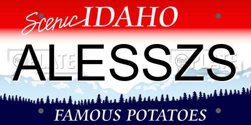 ALESSZS Idaho License Plate