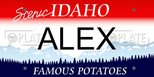 ALEX Idaho License Plate