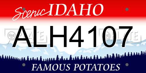 ALH4107 Idaho License Plate