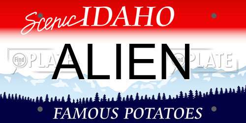 ALIEN Idaho License Plate