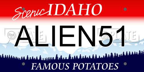 ALIEN51 Idaho License Plate