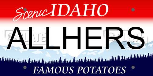 ALLHERS Idaho License Plate