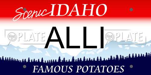 ALLI Idaho License Plate