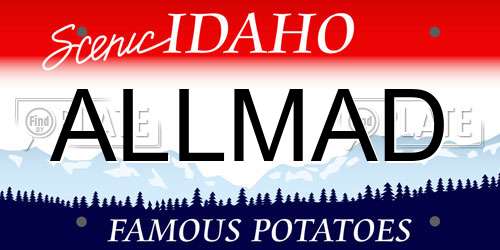 ALLMAD Idaho License Plate