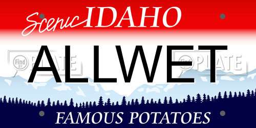 ALLWET Idaho License Plate