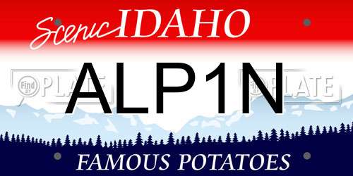 ALP1N Idaho License Plate