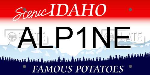 ALP1NE Idaho License Plate