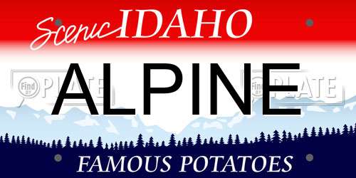 ALPINE Idaho License Plate