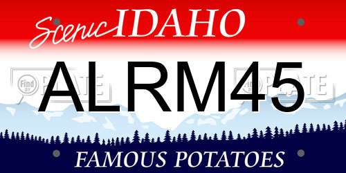 ALRM45 Idaho License Plate