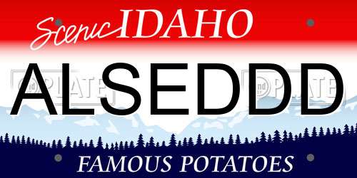 ALSEDDD Idaho License Plate