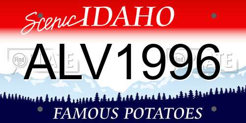ALV1996 Idaho License Plate