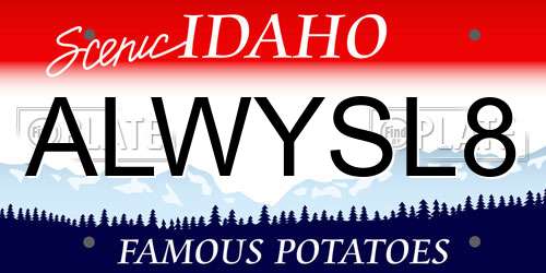 ALWYSL8 Idaho License Plate