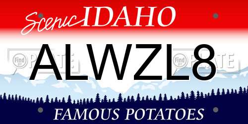 ALWZL8 Idaho License Plate