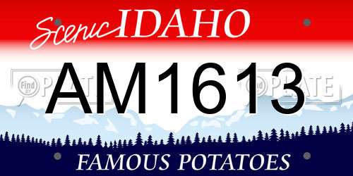 AM1613 Idaho License Plate