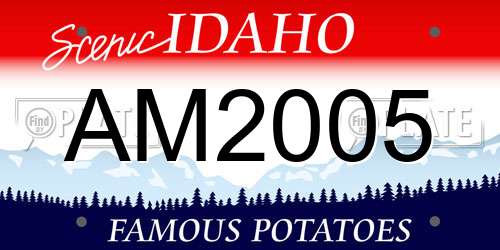 AM2005 Idaho License Plate