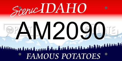 AM2090 Idaho License Plate