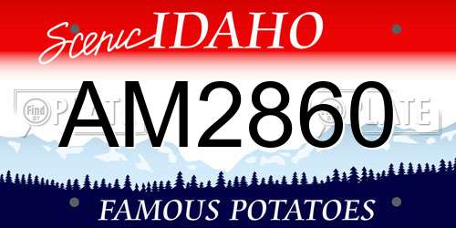 AM2860 Idaho License Plate