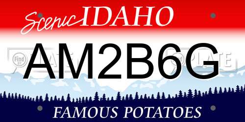 AM2B6G Idaho License Plate