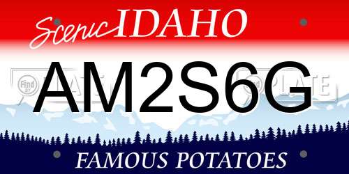 AM2S6G Idaho License Plate