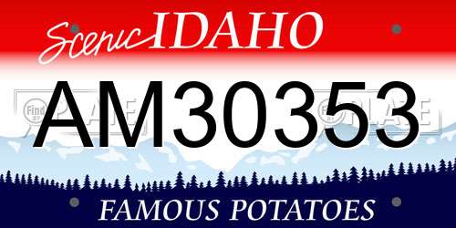 AM30353 Idaho License Plate