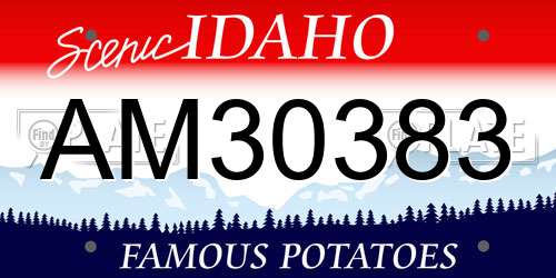 AM30383 Idaho License Plate