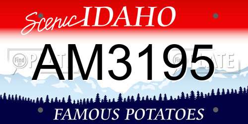 AM3195 Idaho License Plate
