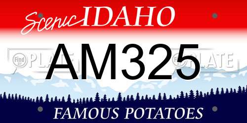 AM325 Idaho License Plate