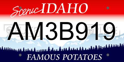 AM3B919 Idaho License Plate