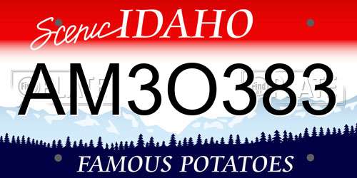 AM3O383 Idaho License Plate