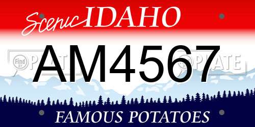 AM4567 Idaho License Plate