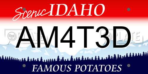 AM4T3D Idaho License Plate