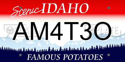 AM4T3O Idaho License Plate