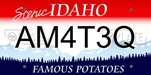AM4T3Q Idaho License Plate