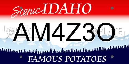 AM4Z3O Idaho License Plate