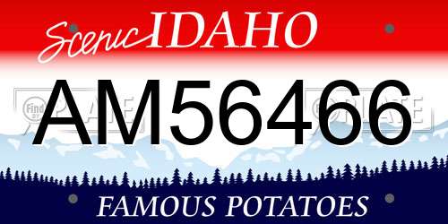 AM56466 Idaho License Plate