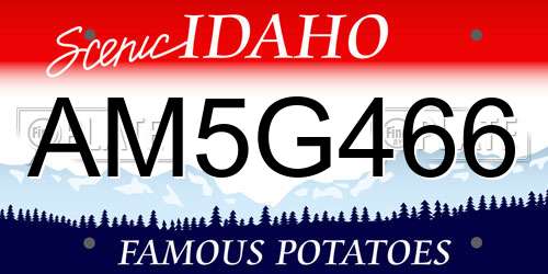 AM5G466 Idaho License Plate