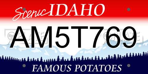 AM5T769 Idaho License Plate