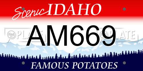 AM669 Idaho License Plate