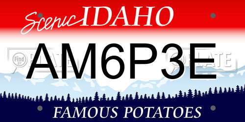 AM6P3E Idaho License Plate