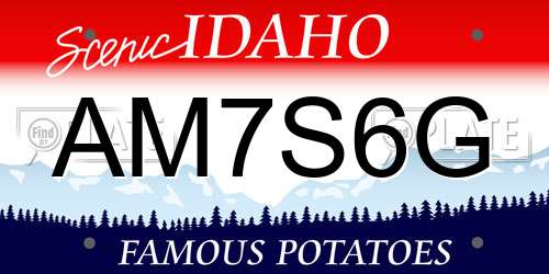 AM7S6G Idaho License Plate